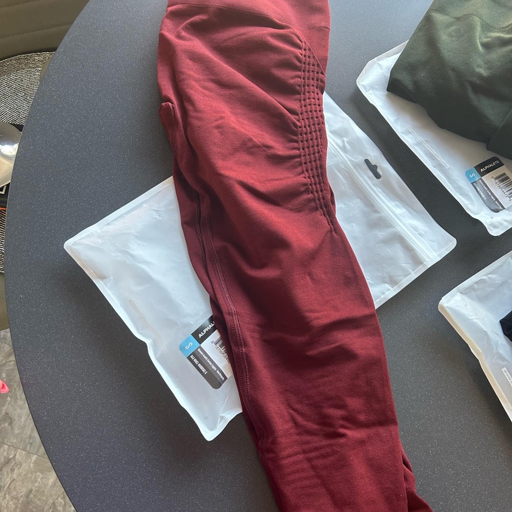 Alphalete Women's Leggings - Red/Maroon